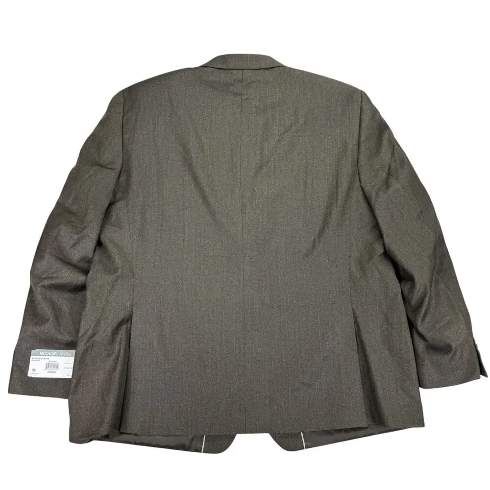 Michael Kors Mens Kidwell Classic Fit Wool Blend Stretch Suit Jacket Brown 50R
